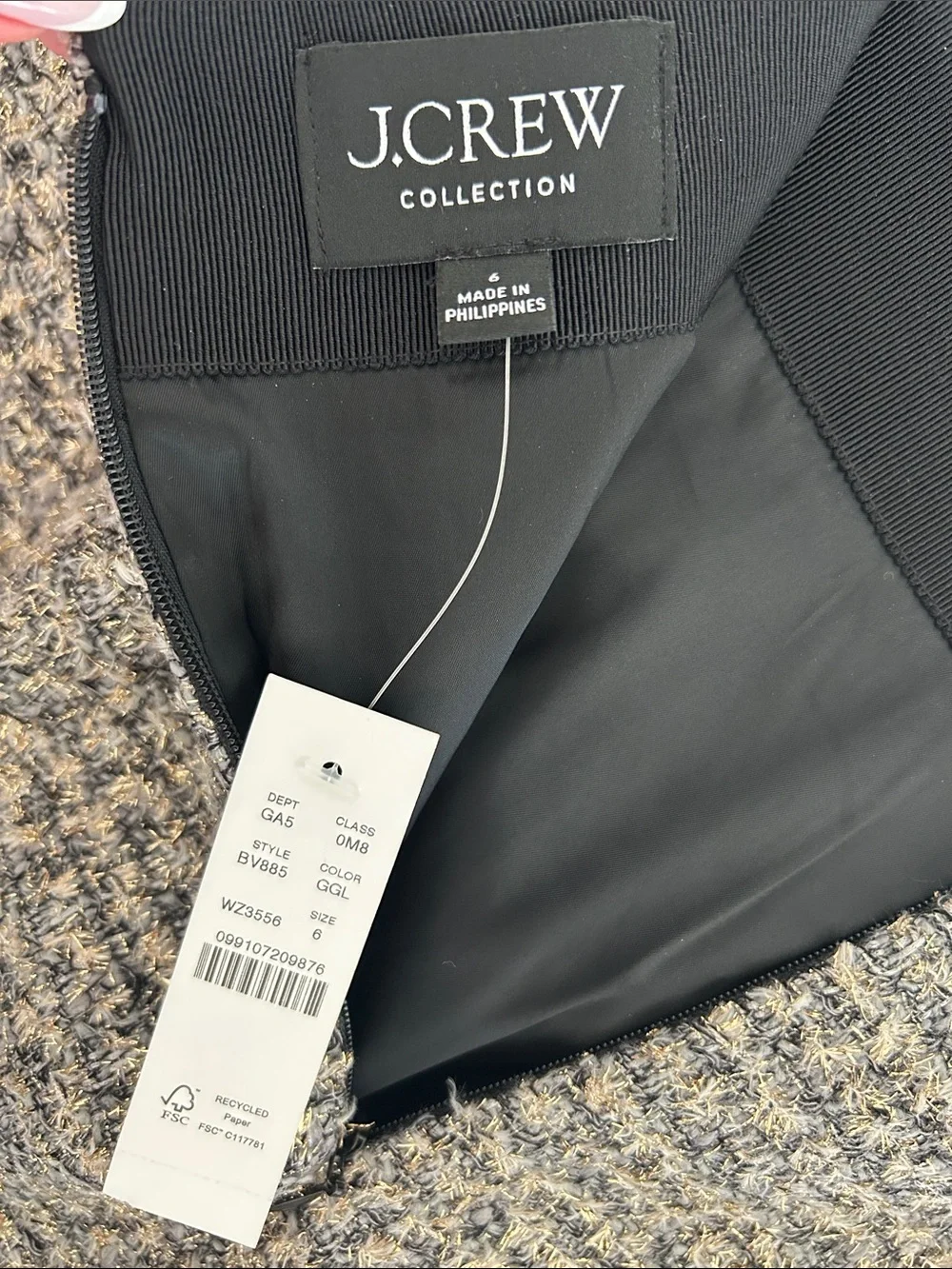 NWT J. Crew Collection Sparkly Tweed Mini Skirt